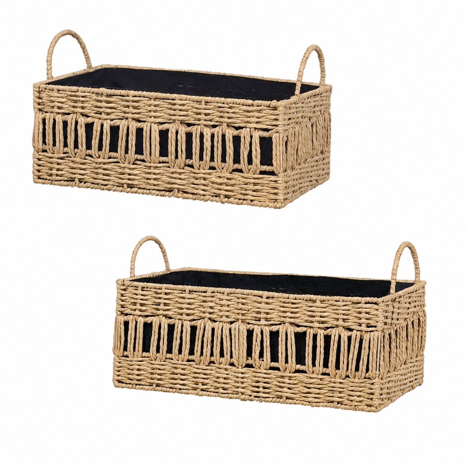 2-Piece Rattan-Look Tabletop Organizer