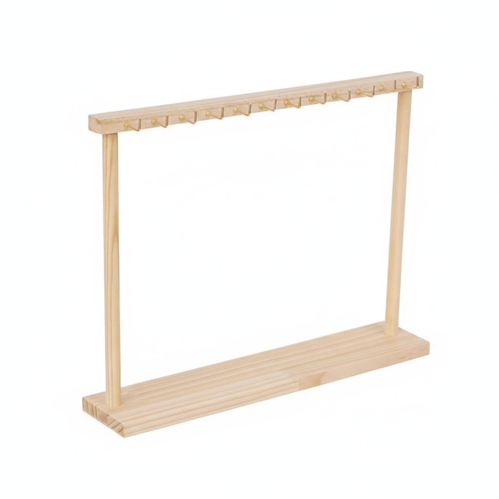 Wooden Necklace Display Stand – 1 Row 12 Hooks