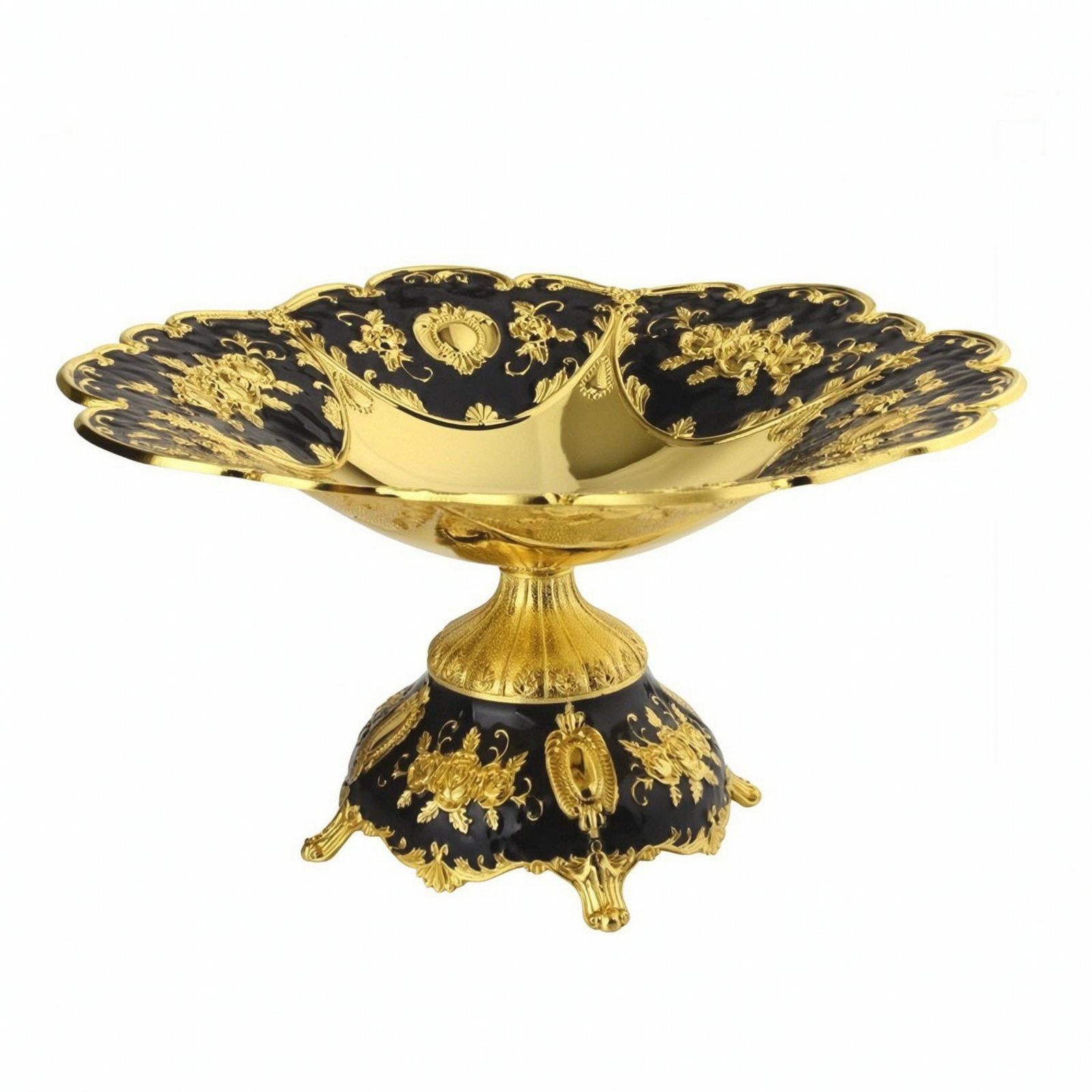 Zinc Alloy Embossed Pedestal Bowl