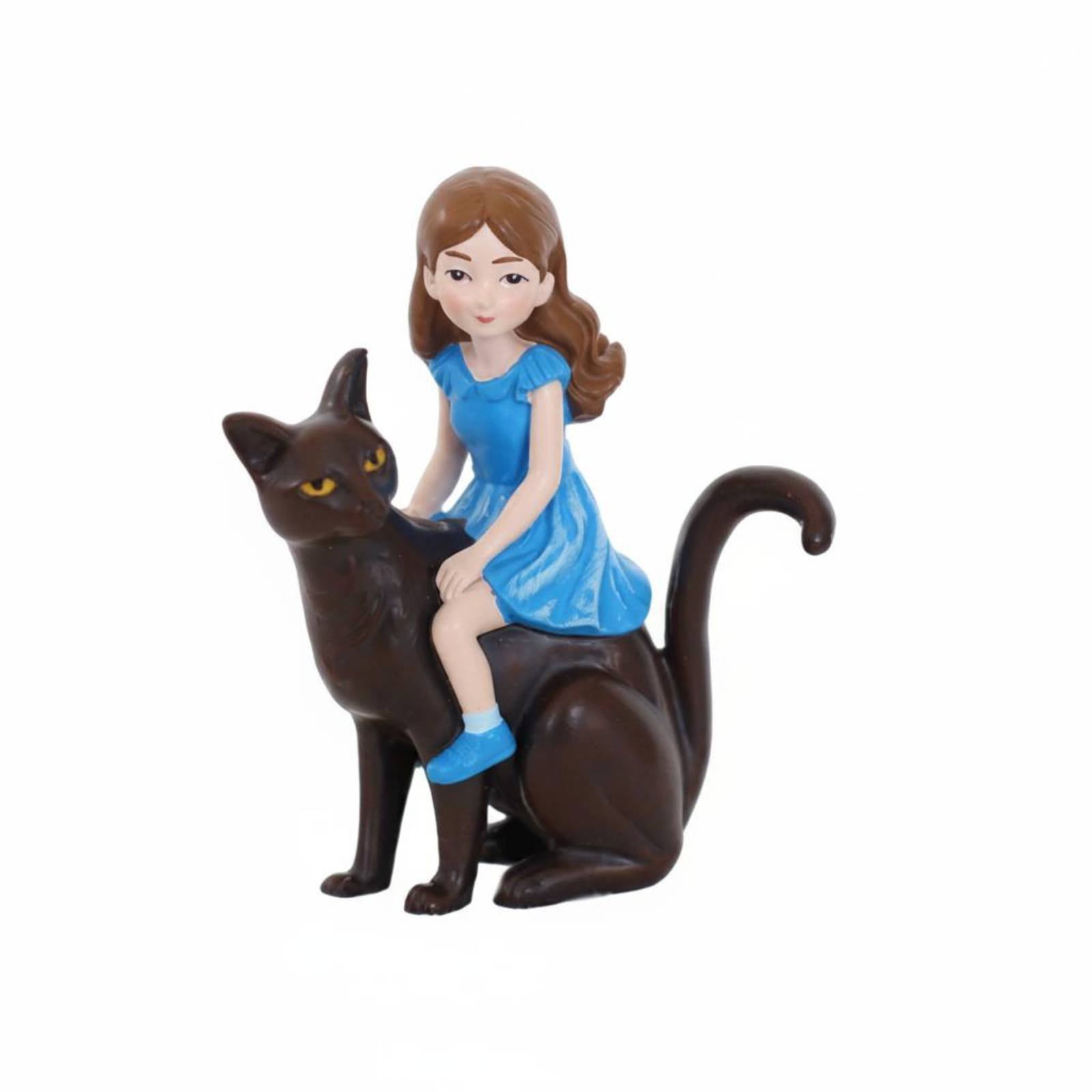 Girl with Cat Figurine