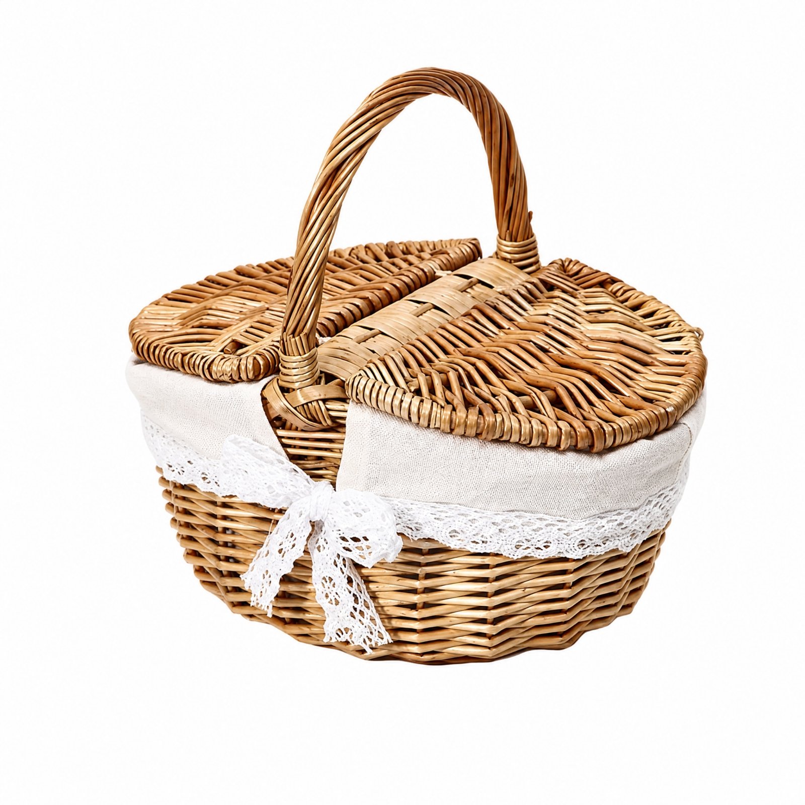 Covered Handwoven Basket