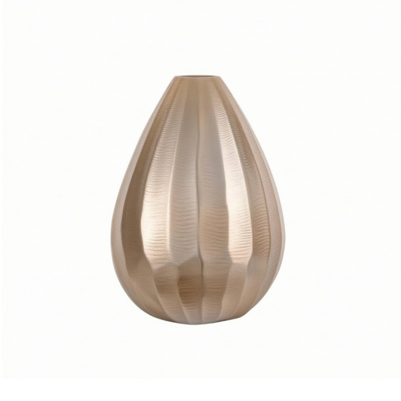 Egg-Shaped Vase Gold Ribbed