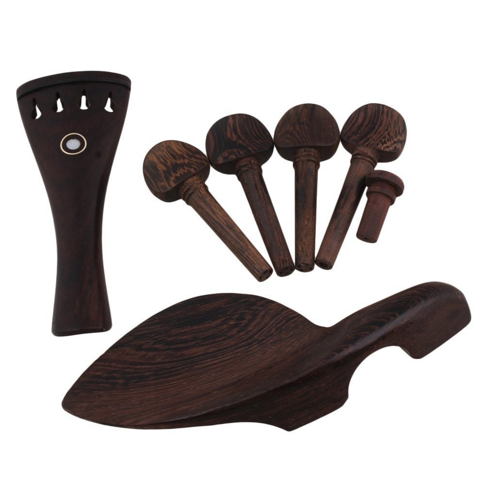 African Teak Violin Accessory Set