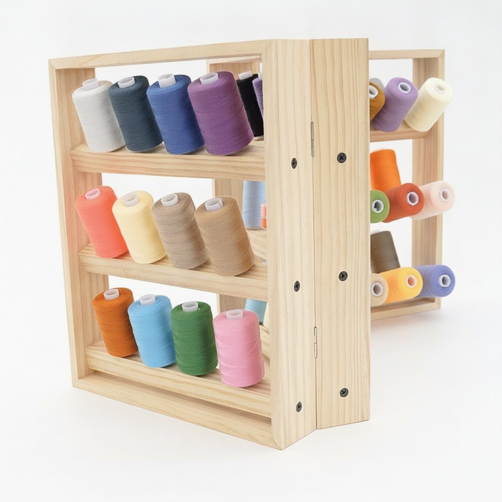 66-Spool Wooden Thread Rack