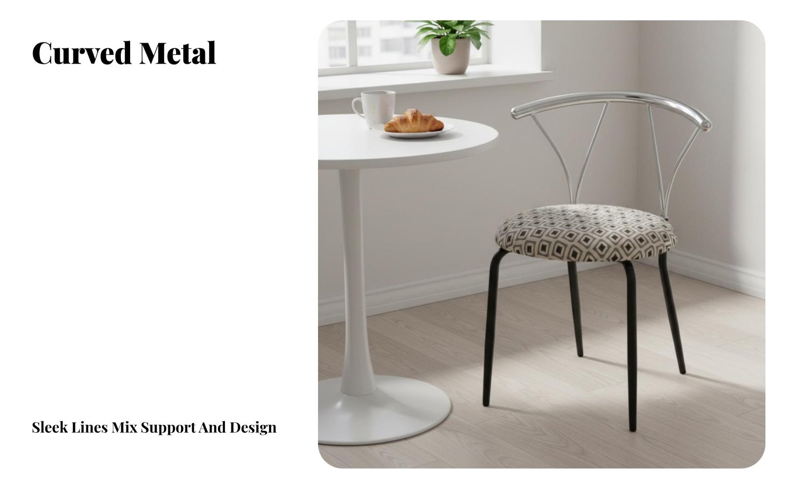 Upholstered Curvedrear Chair French