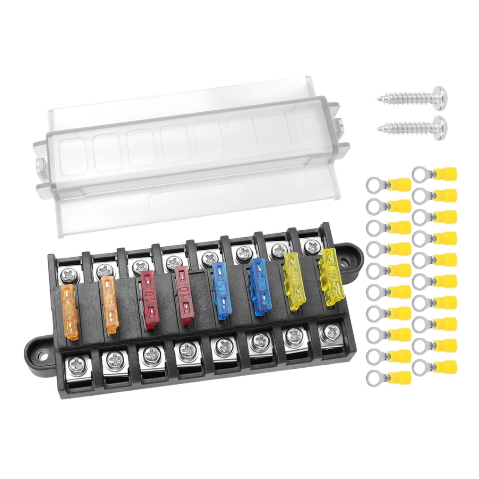 8-Way Terminal Fuse Block Screw-Type Connection