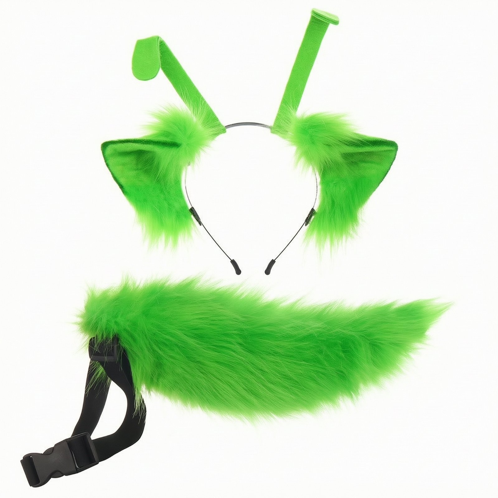 Animal Ears and Tail Set – Green, Two-piece