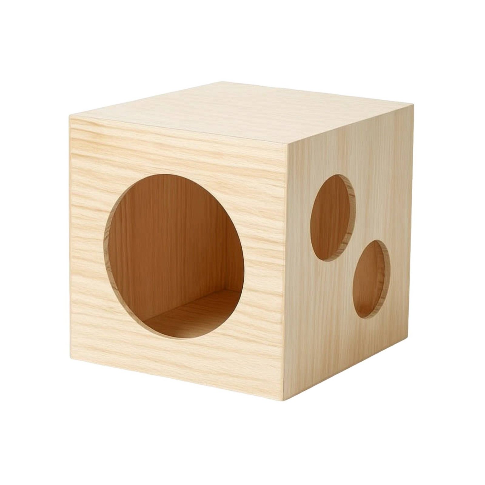 Wooden Cube Cat House