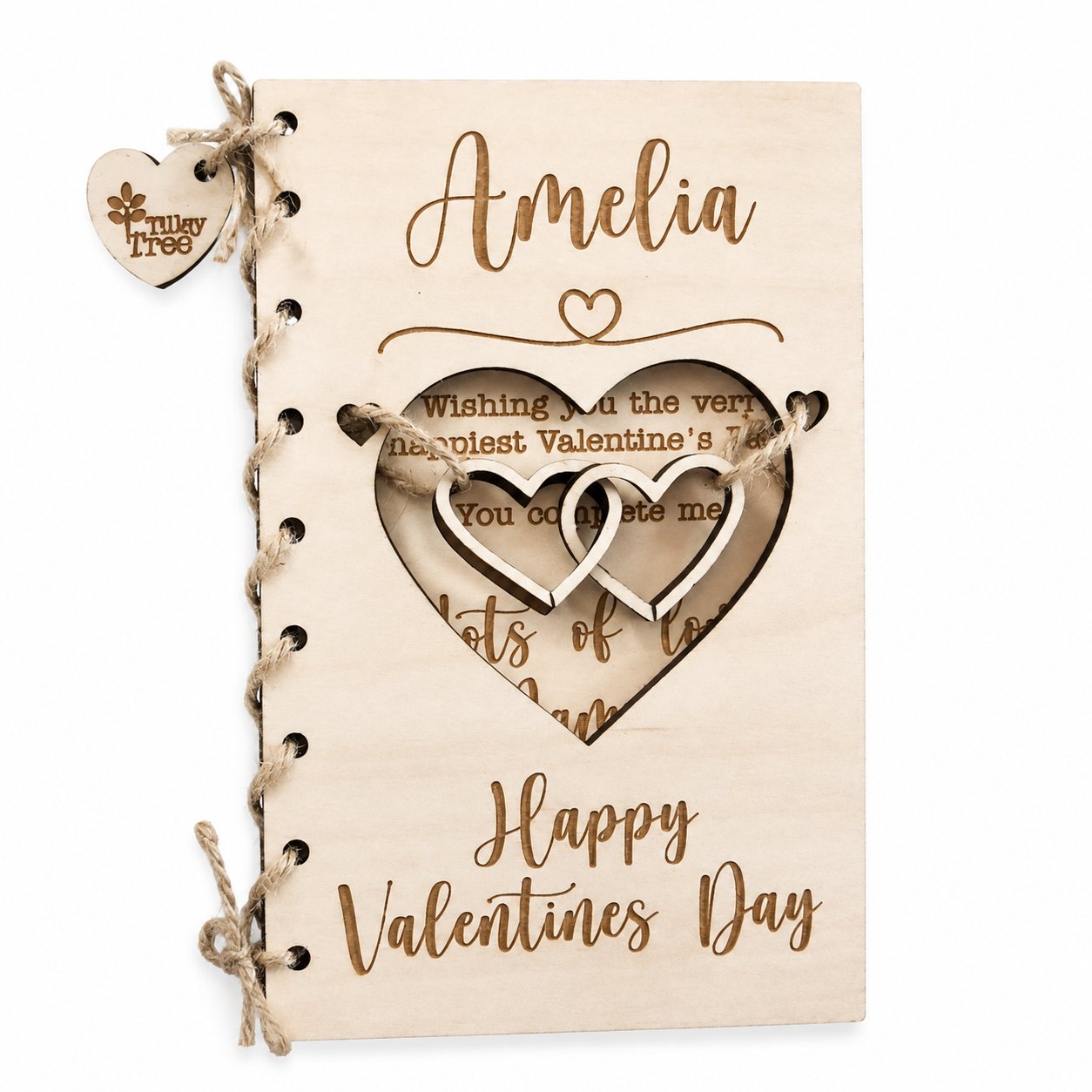Engraved Wooden Greeting Card