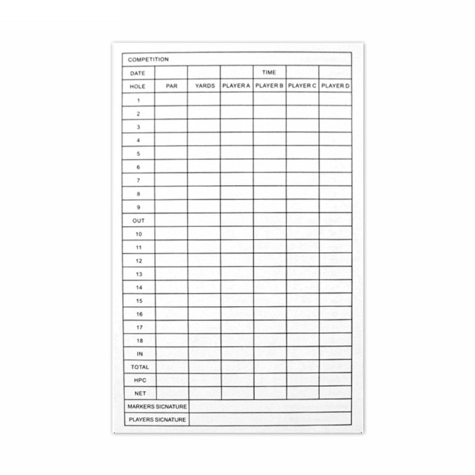 Golf Scorecard Notebook