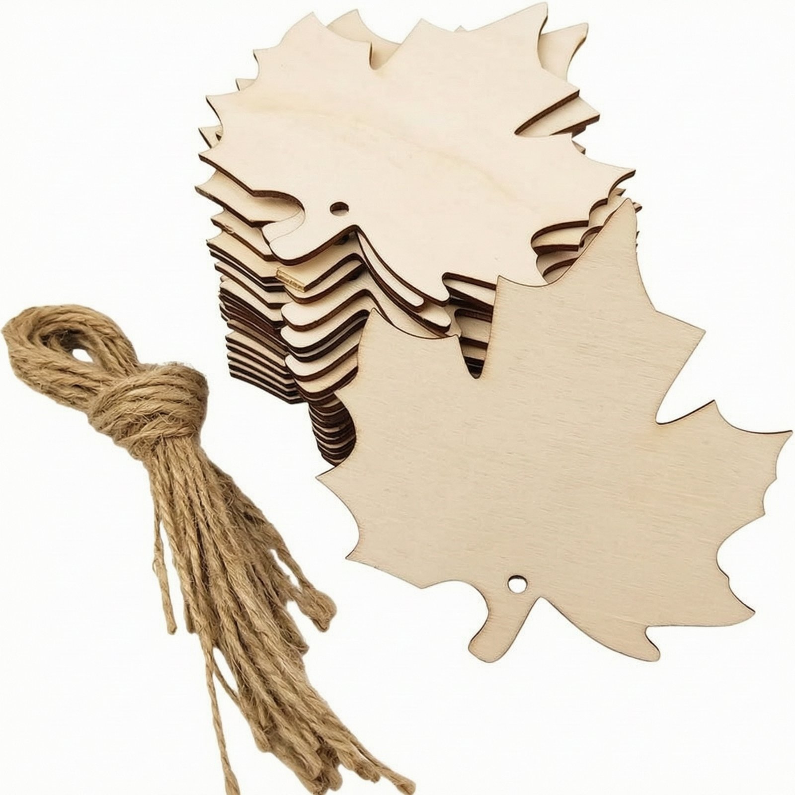 30-Piece Maple Leaf Cutouts with Twine
