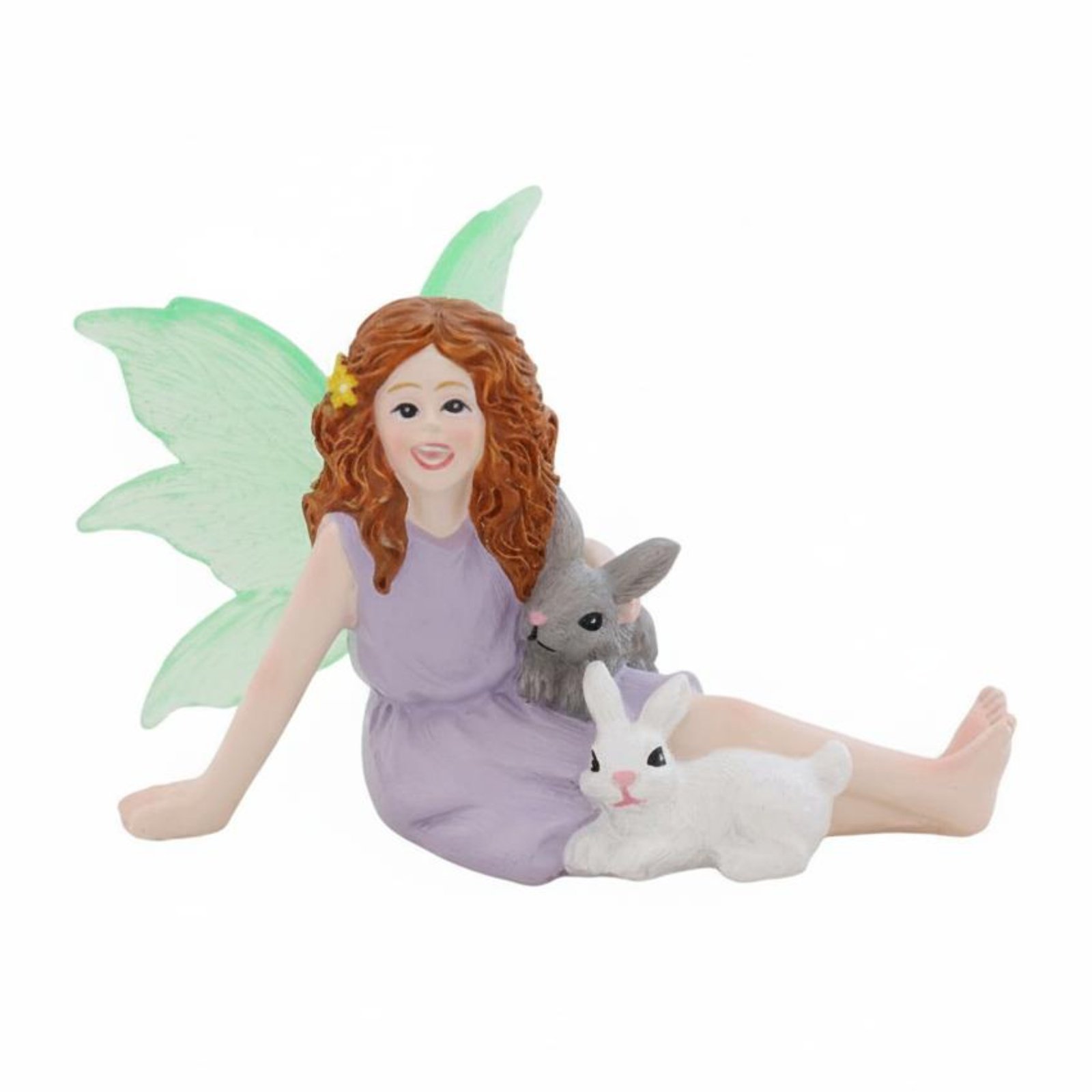 Illuminated Girl and Hare Figurine