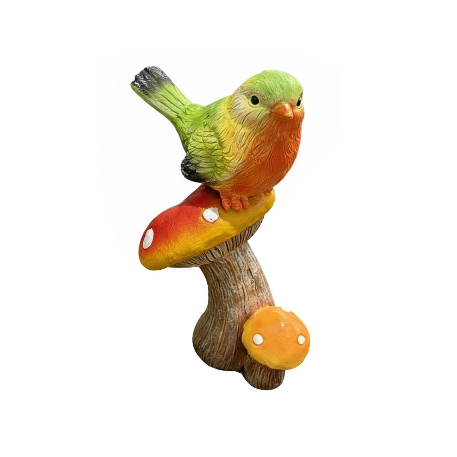 Resin Bird Mushroom Statue