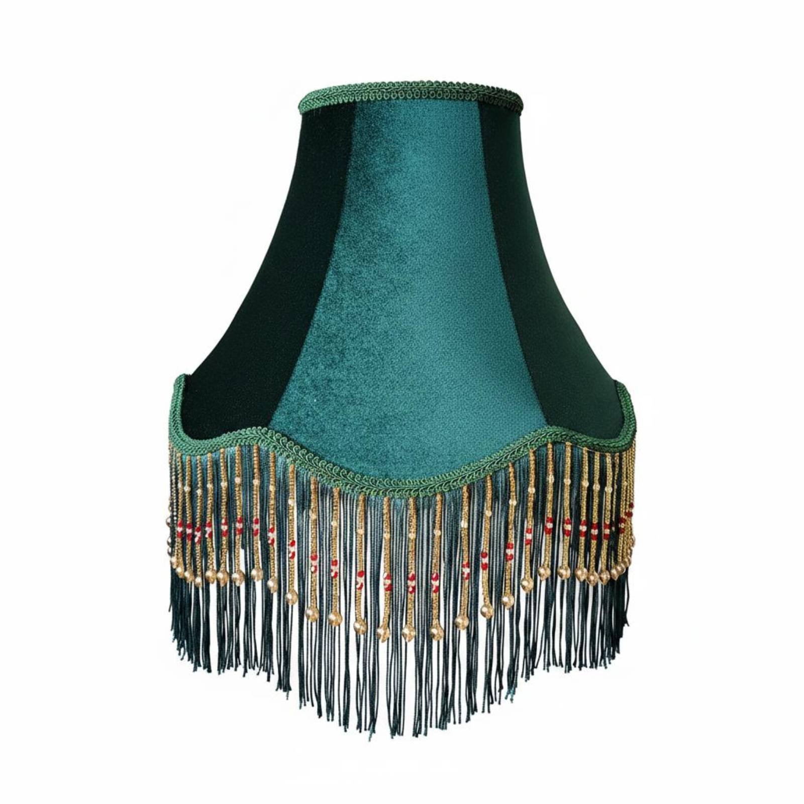 Emerald Velvet Fringe Shade