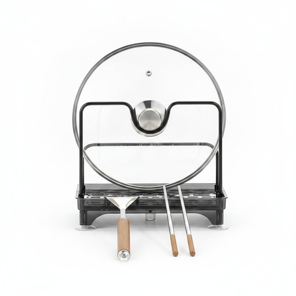 Wall-Mounted Pot Lid Holder Rack