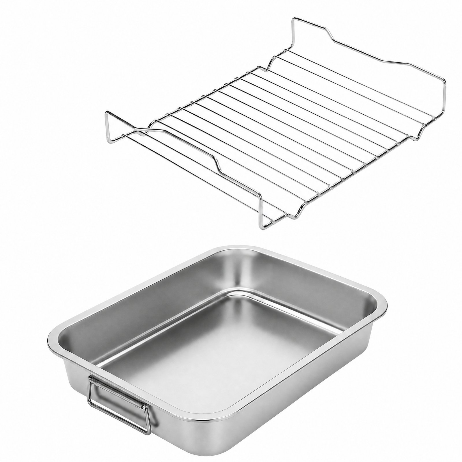 Uncoated Stainless Steel Roasting Pan