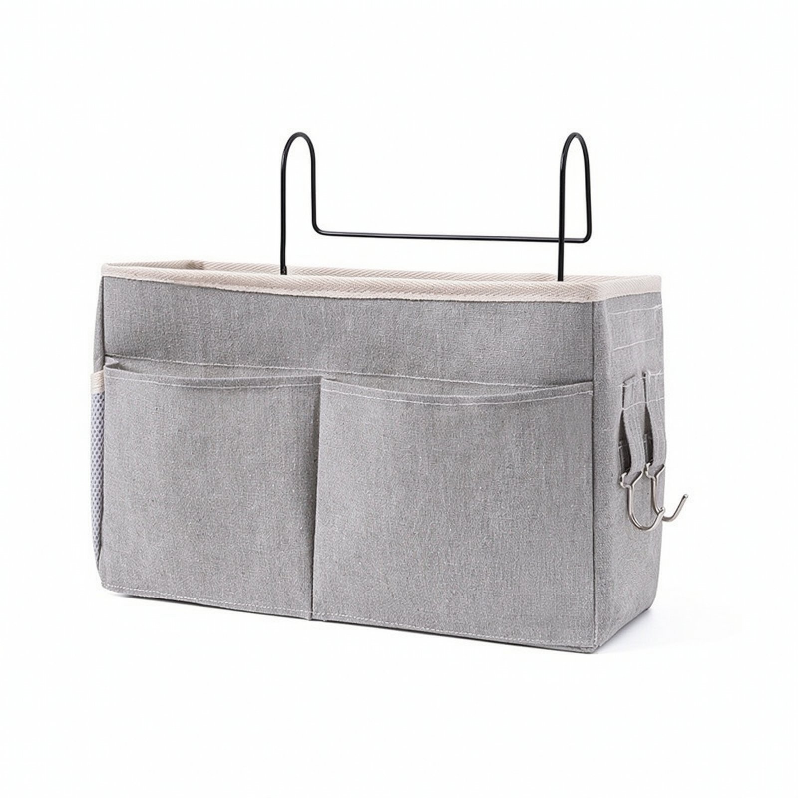 Bedside Storage Bag with Metal Hook