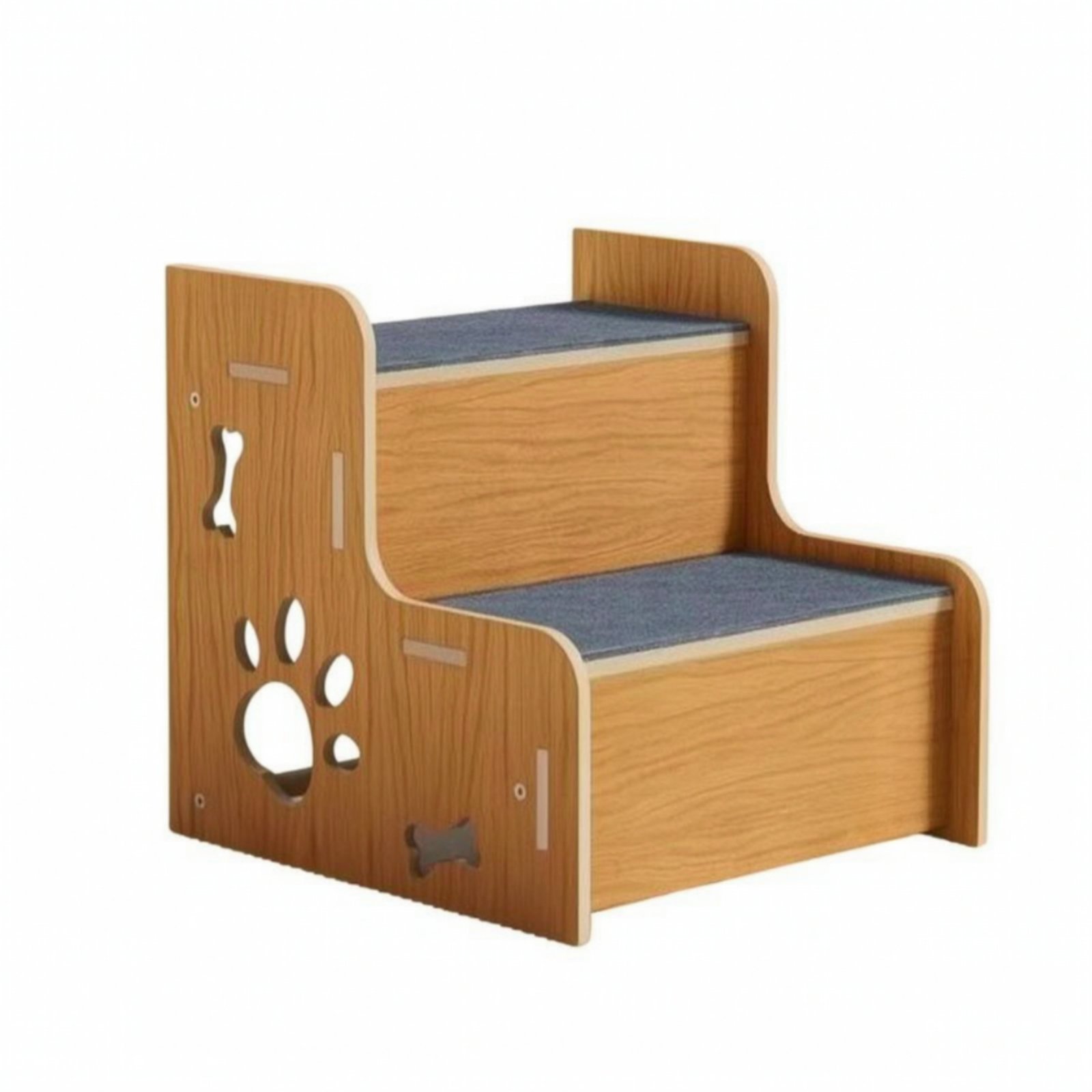 Wooden Pet Stairs with Carpeted Steps