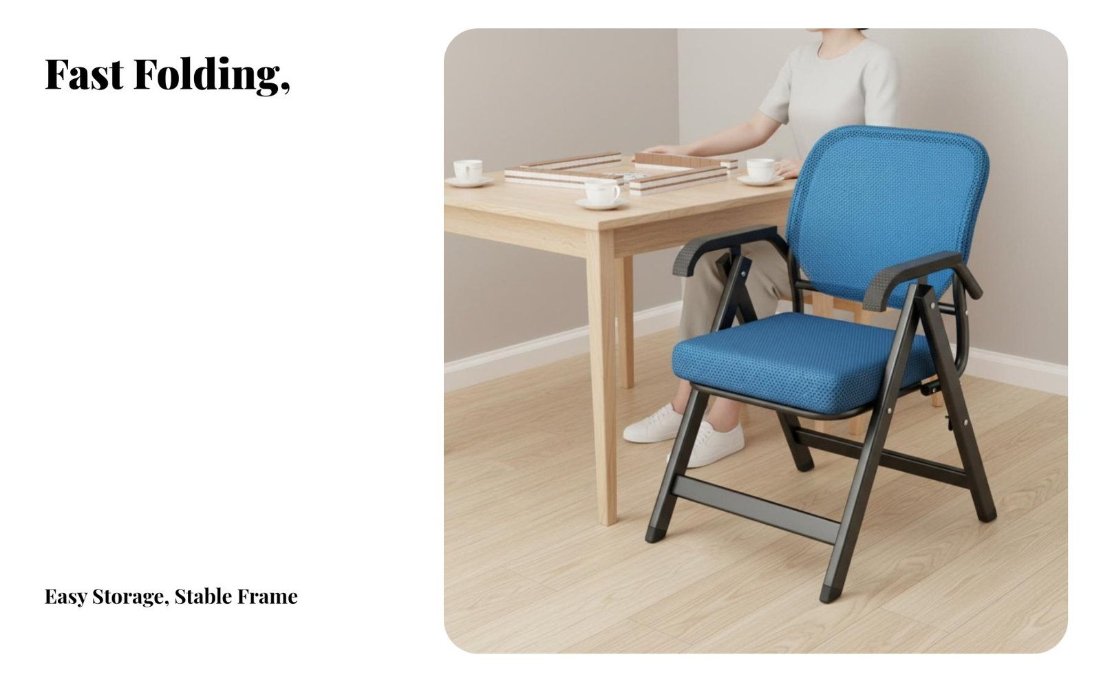 4-Piece Foldable Mesh Back Chair Set