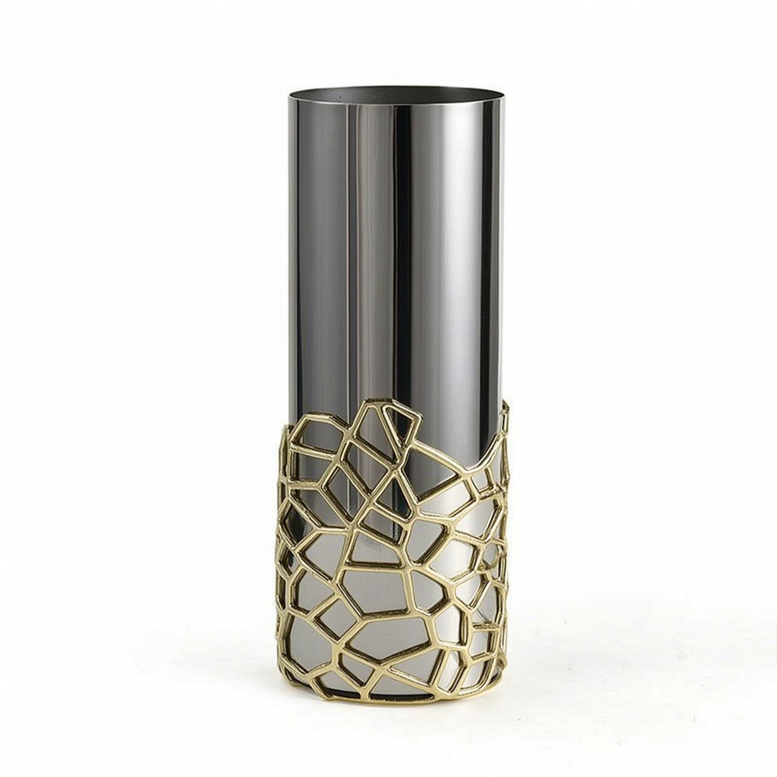 Mirror-Polished Cylindrical Vase