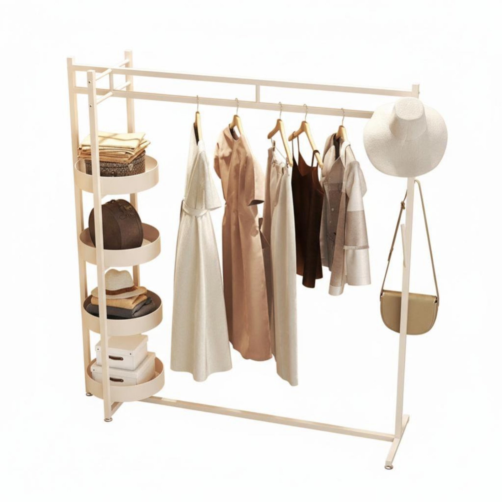 Freestanding Clothes Rack with Shelves