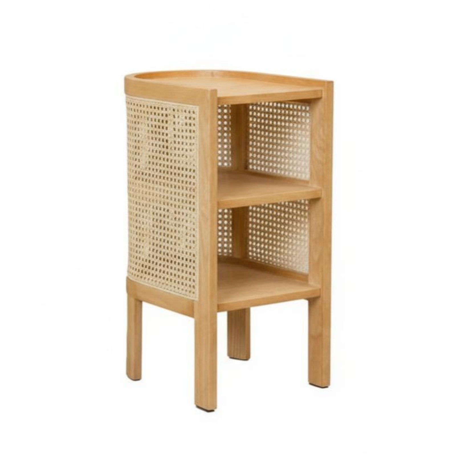 Curved Rattan Nightstand