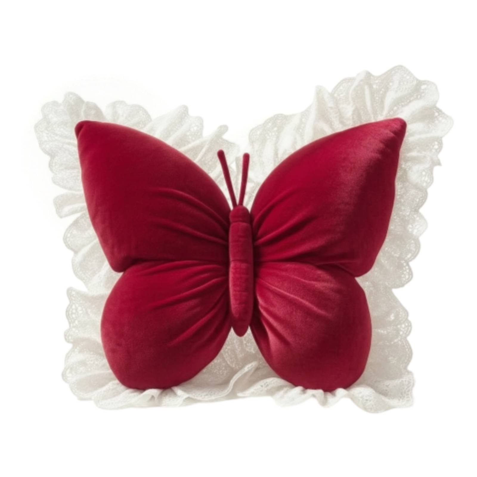 Butterfly Pillow with Lace