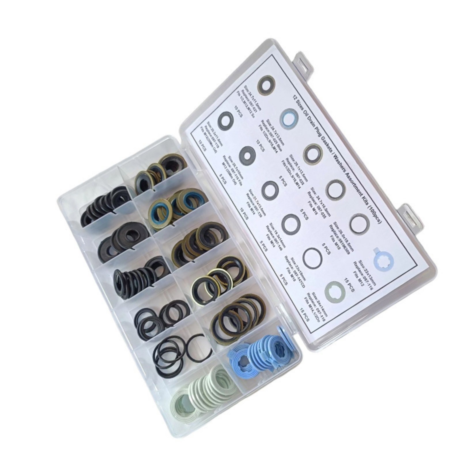 100-Piece Drain Plug Gasket Set