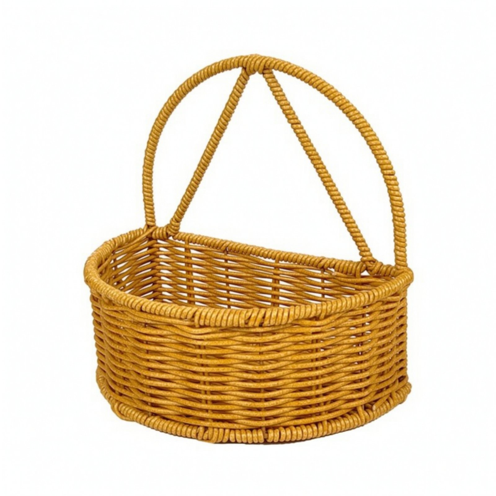 Wall-Mounted Wicker Basket with Handle