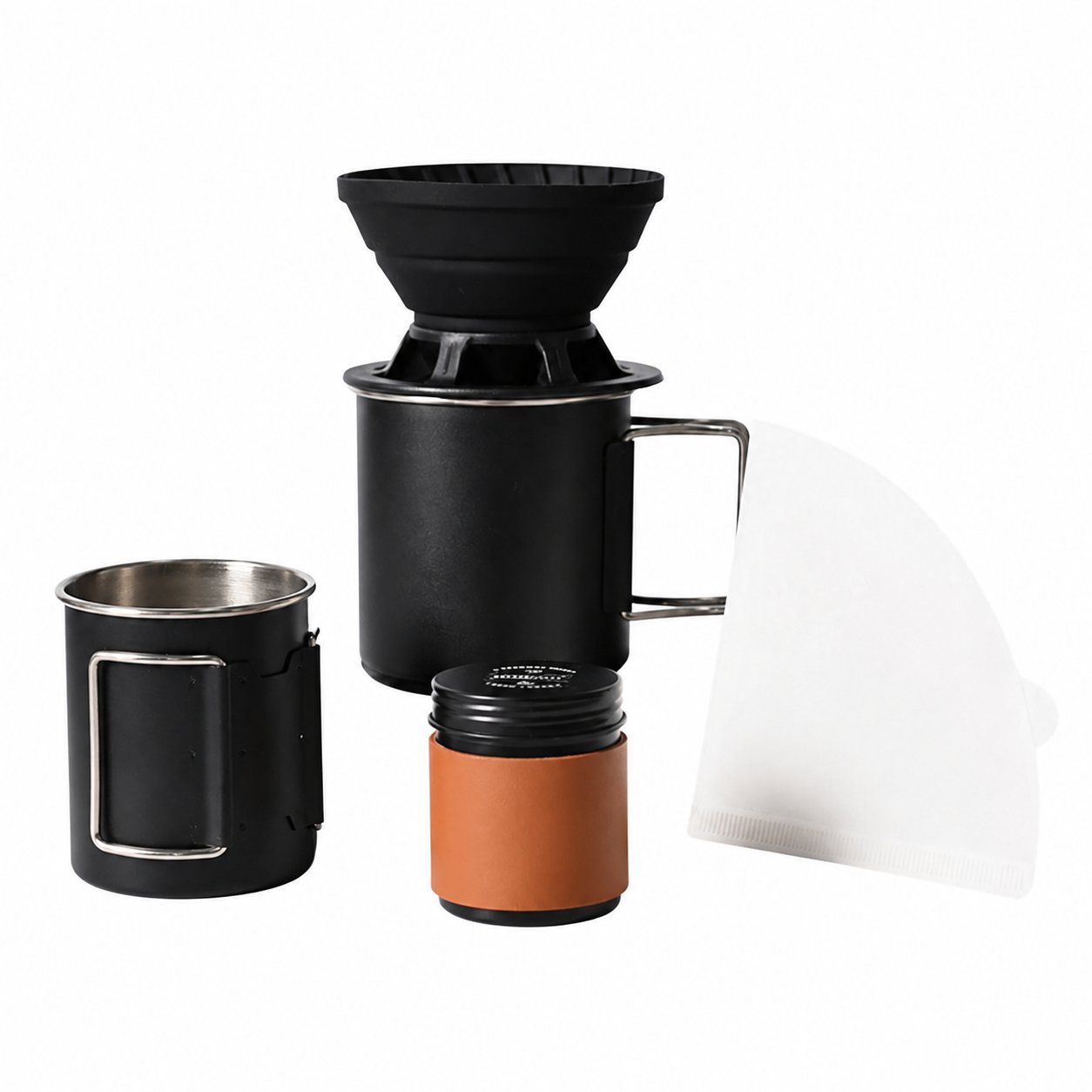 Camping Coffee Set with Silicone Travel Mug