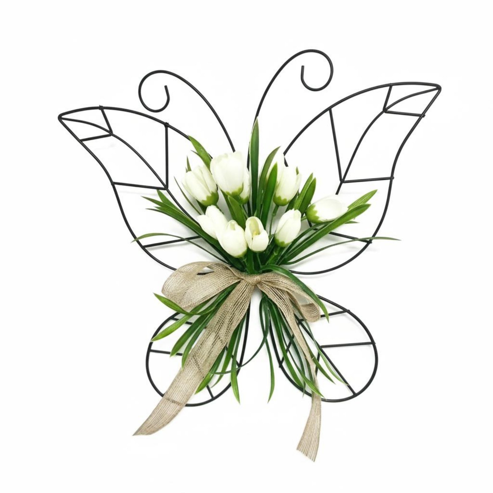 Butterfly Flower Wreath Ready to Hang