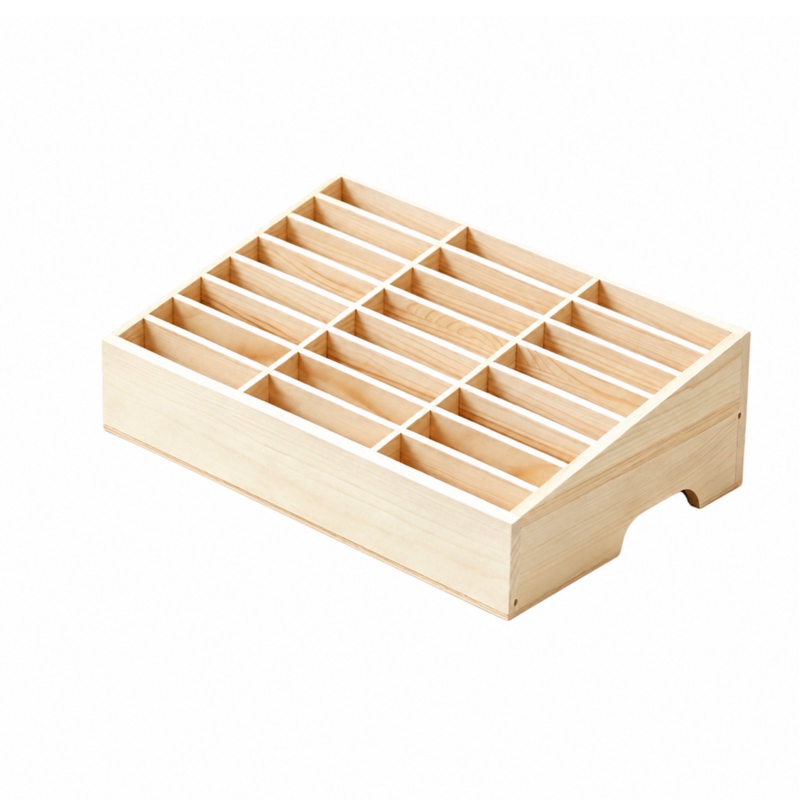 24-Compartment Wooden Organizer