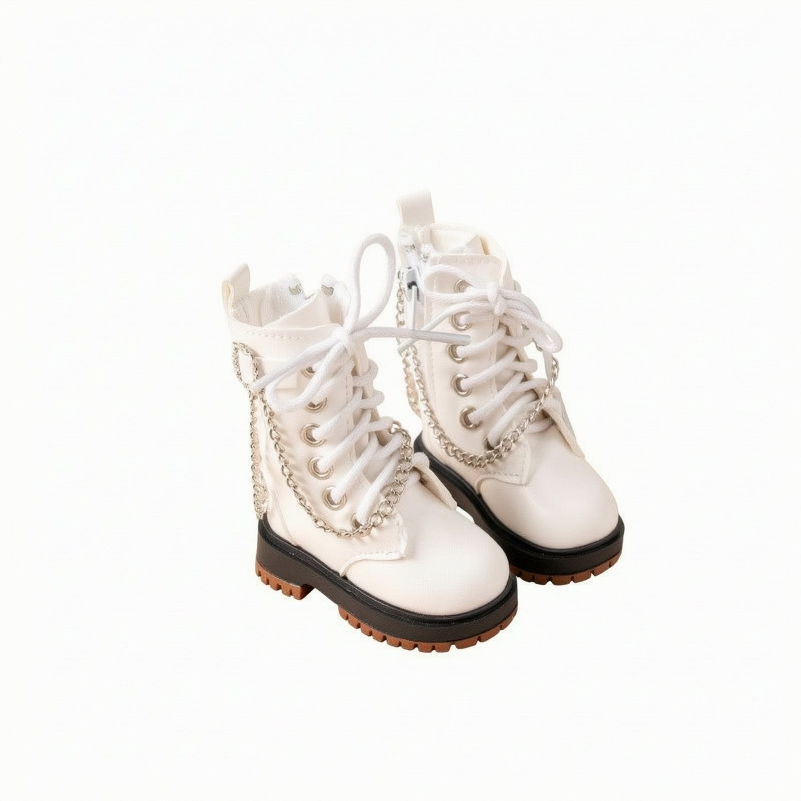 BJD Doll Ankle Boots – White, 6 Fen