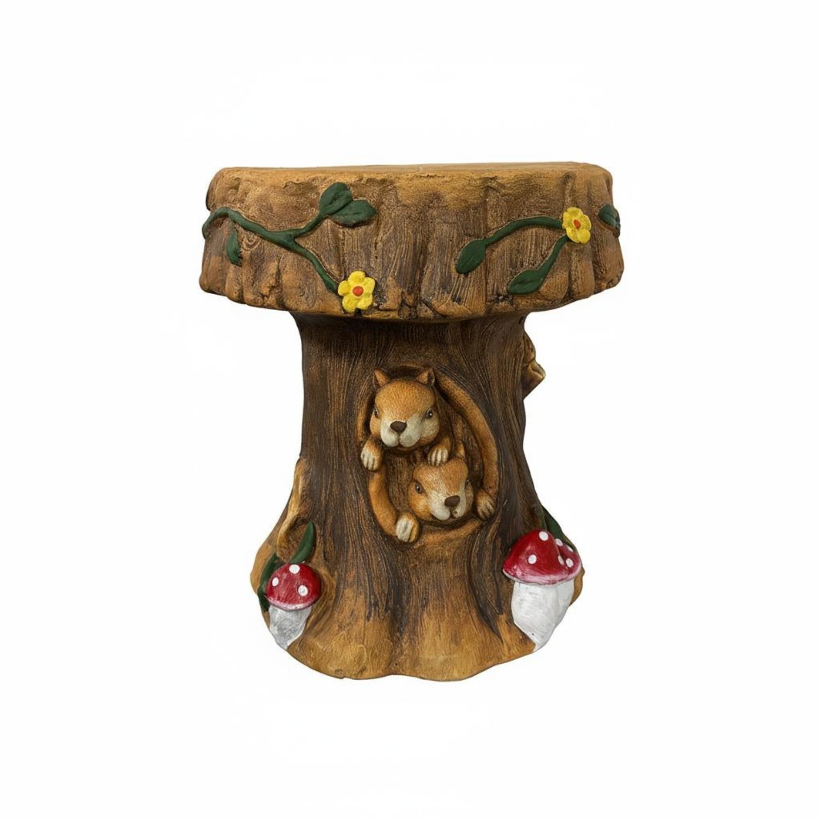 Squirrel Carved Stool