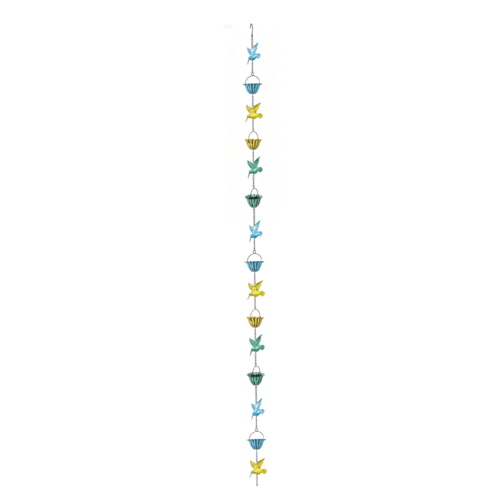 Hummingbird Rain Chain with Cups