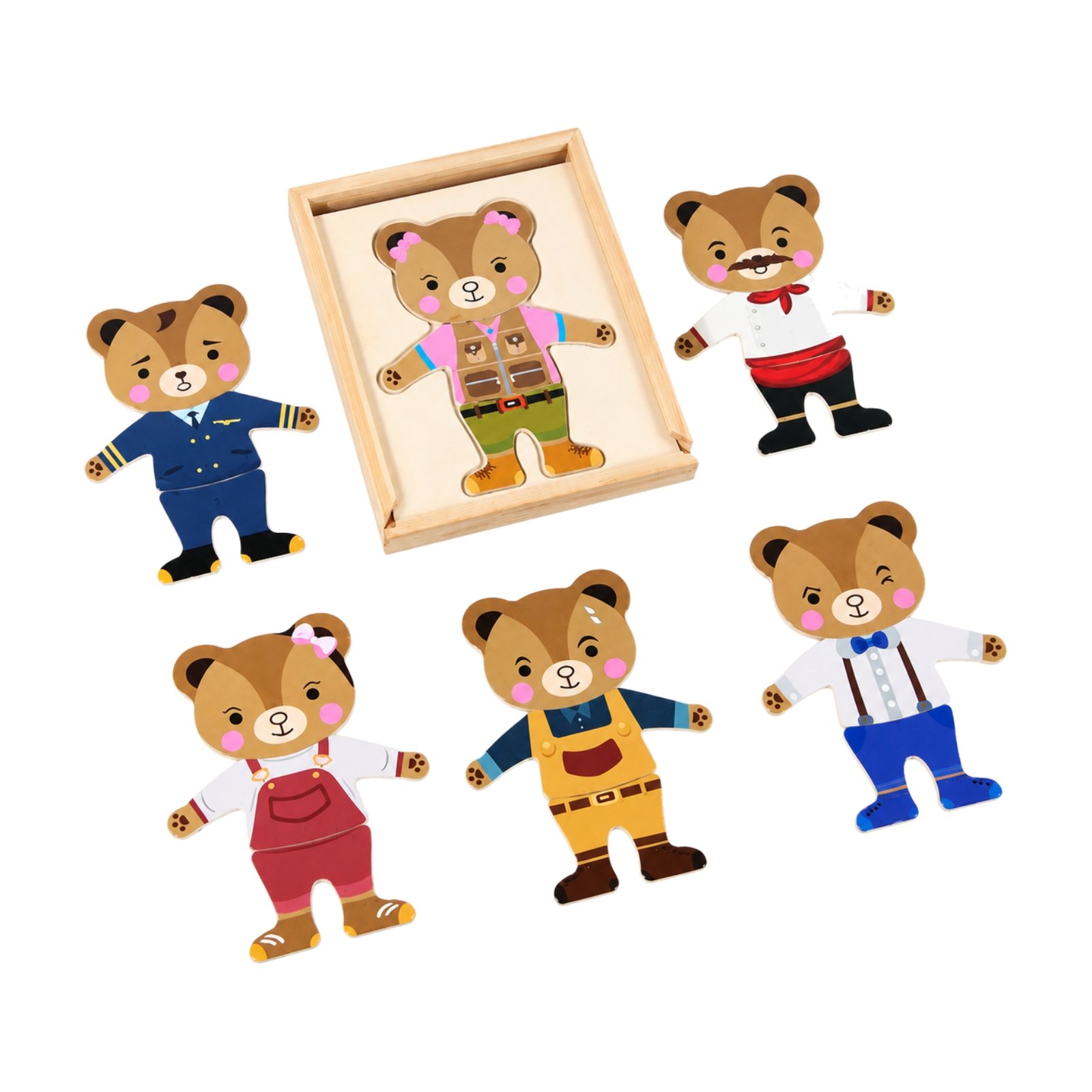Wooden Bear Dress Puzzle