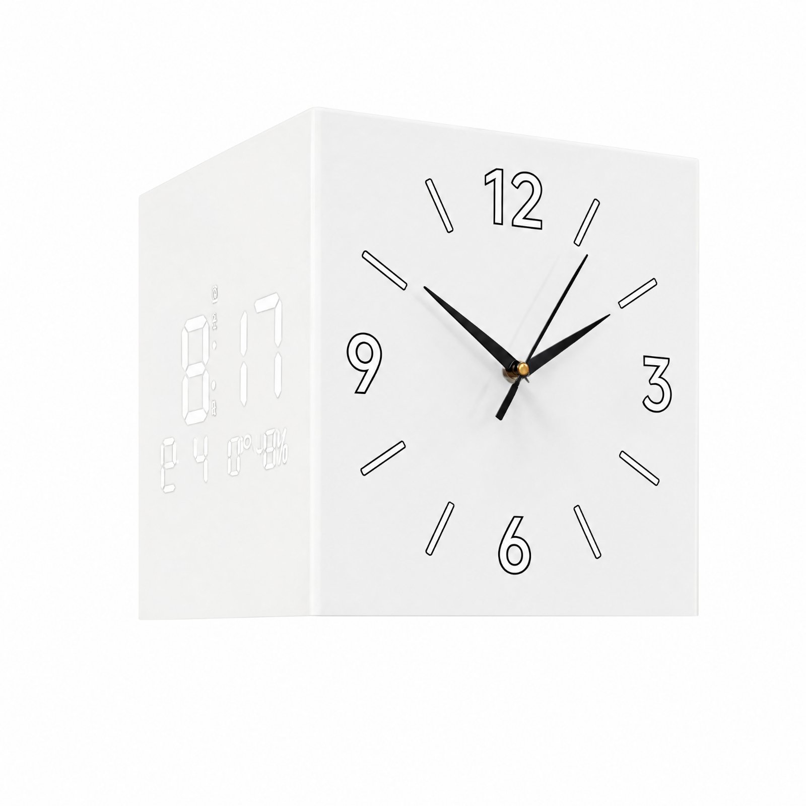 Double-Sided Corner Wall Clock