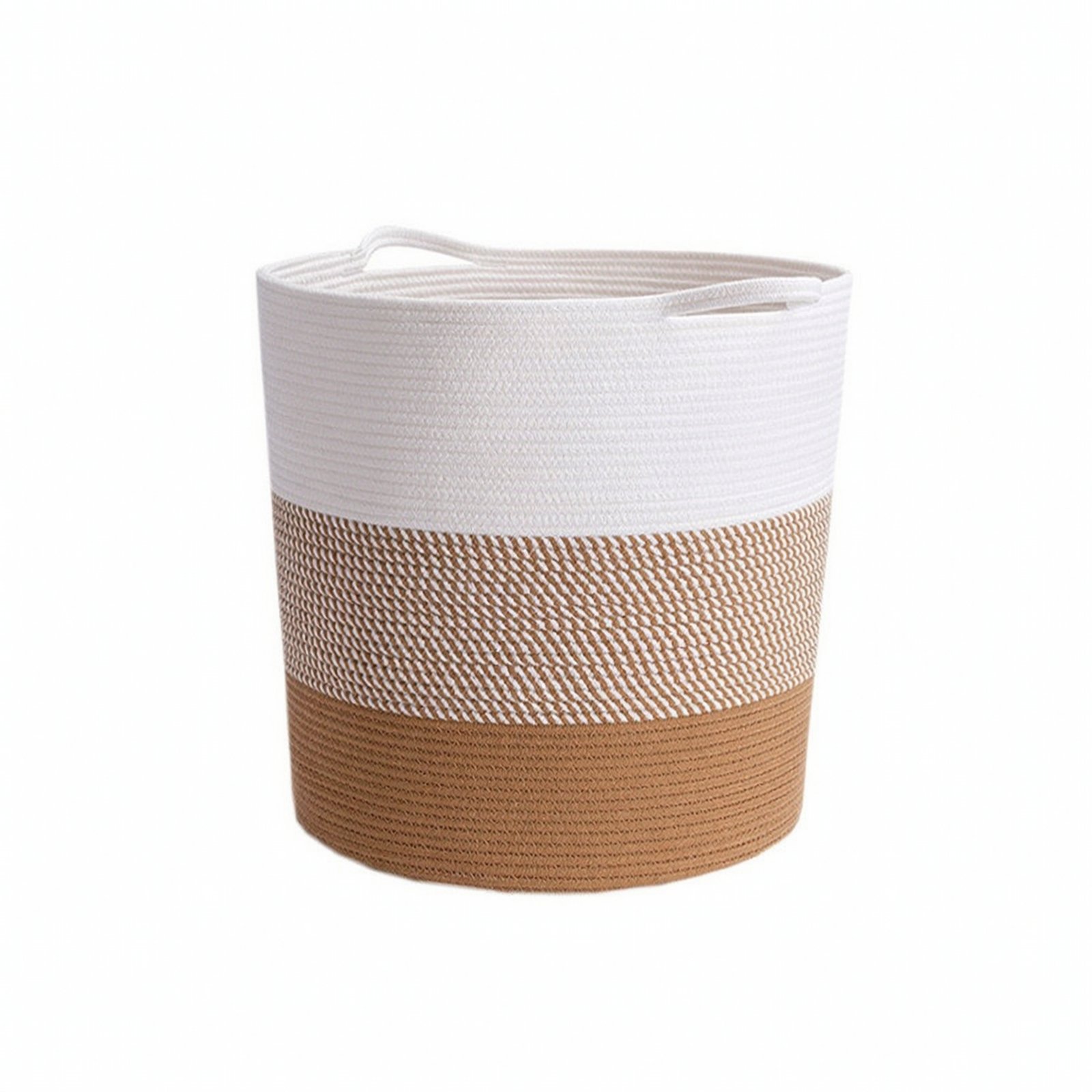 Braided Storage Basket – White-brown