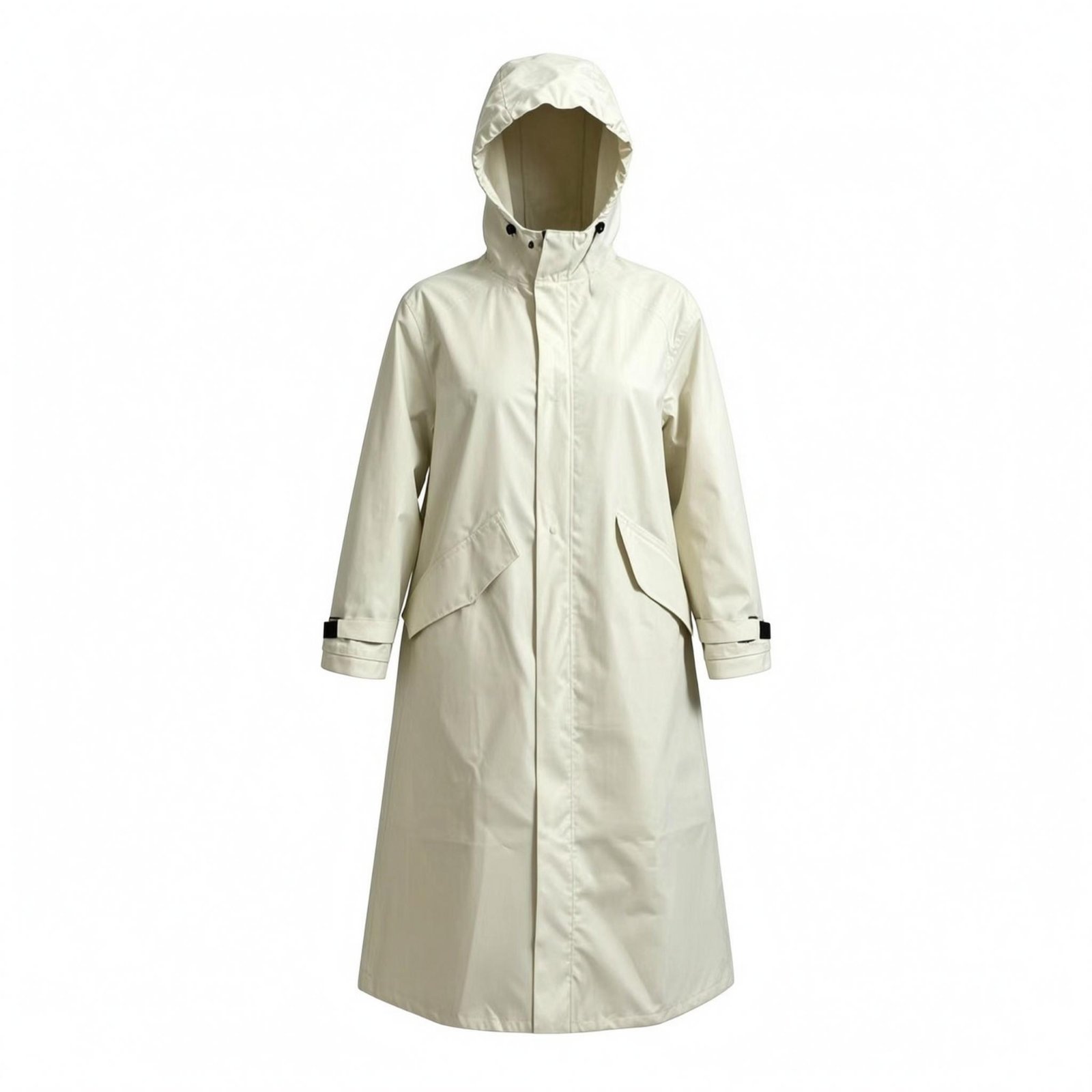 Hooded Raincoat with Adjustable Cuffs