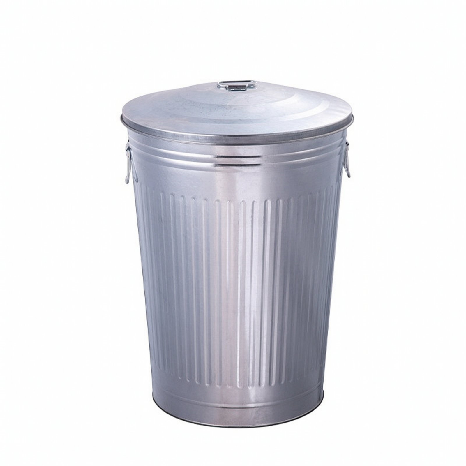 Metal Trash Can with Lid – Silver, 120L