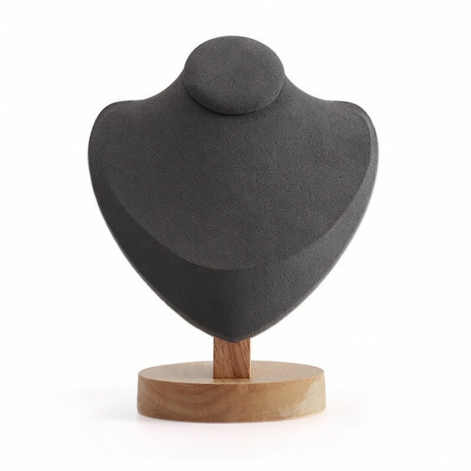 Solid Wood Necklace Display Bust