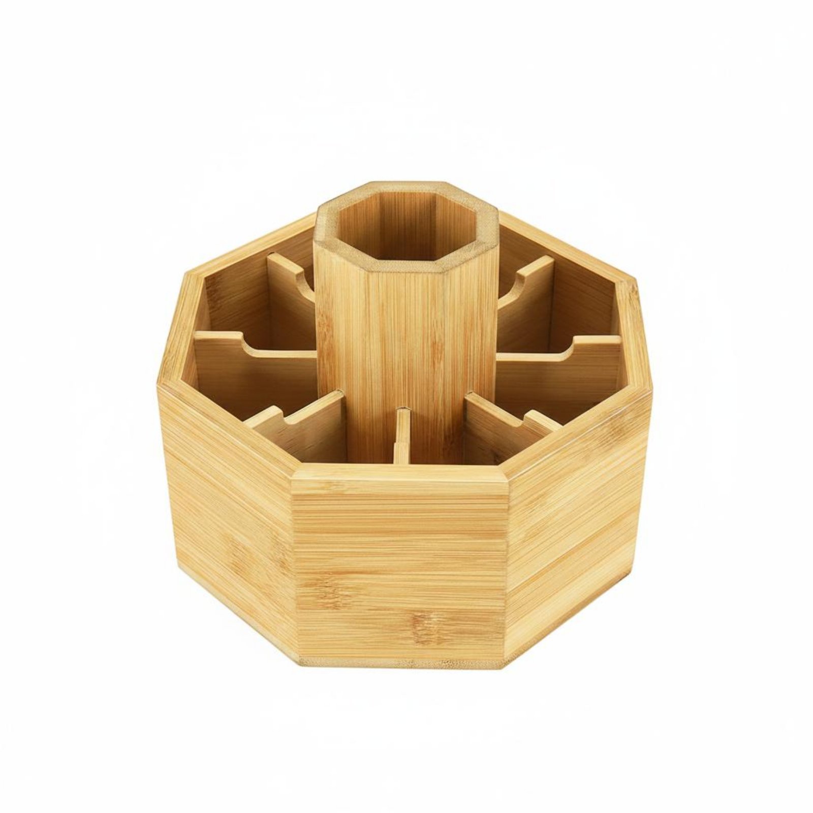 Rotating Bamboo Pen Holder