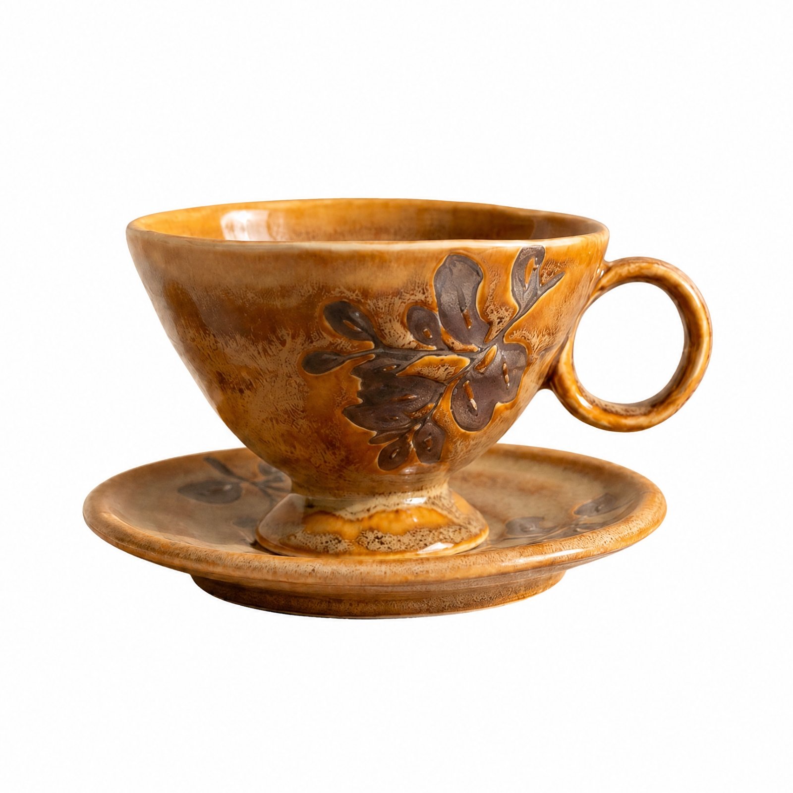Ceramic Teacup with Saucer