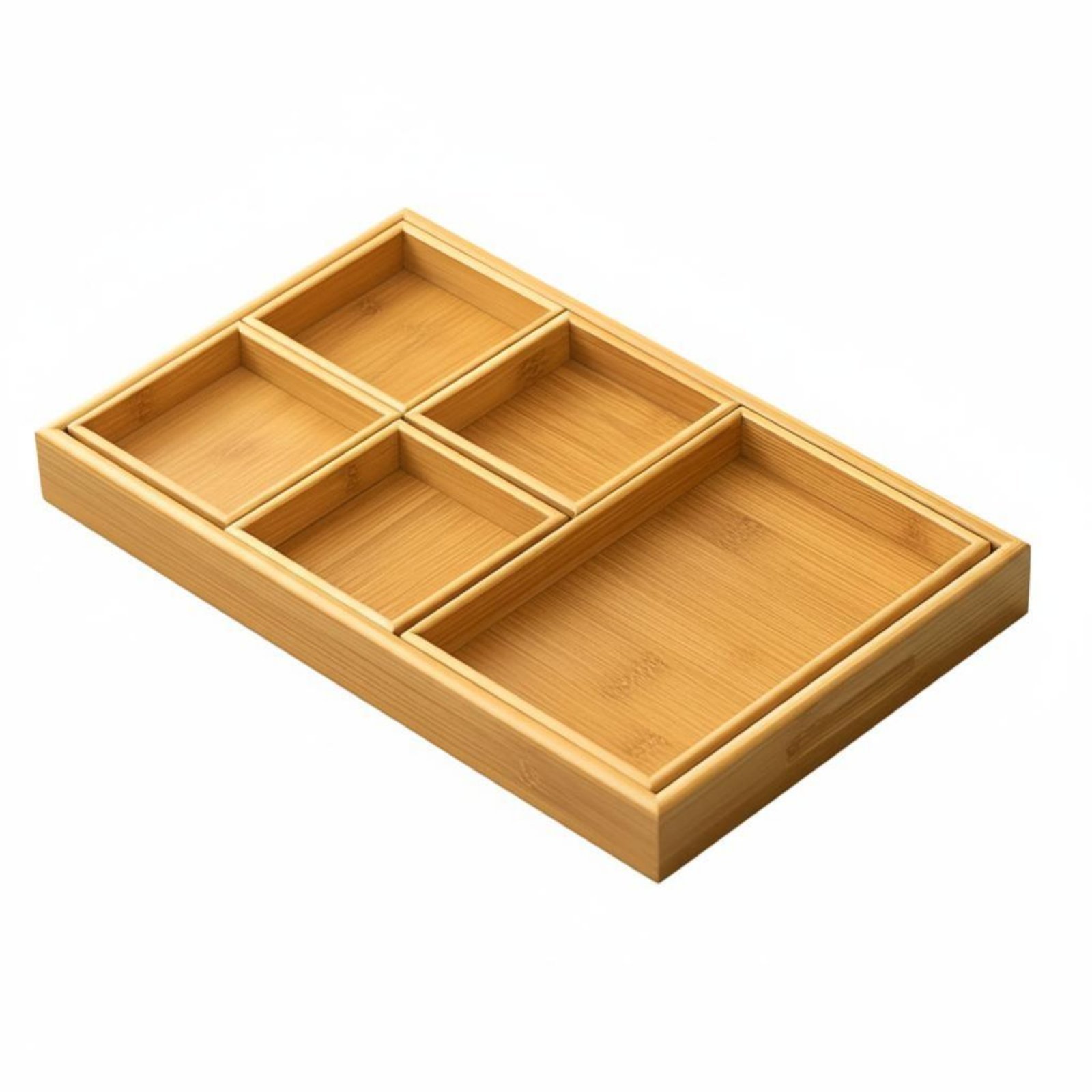 Bamboo Tea Snack Tray Set
