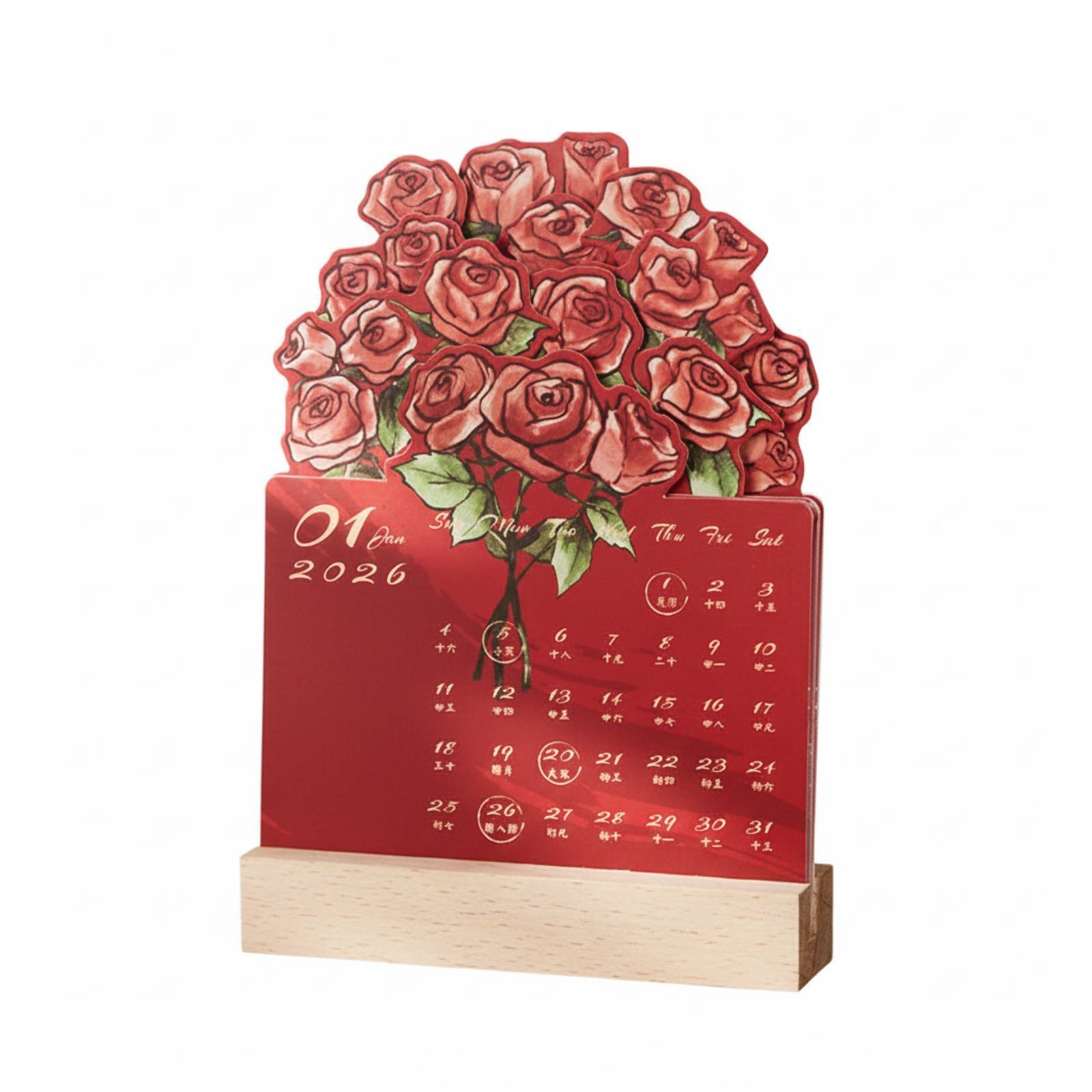 3D Flower Desk Calendar 2026