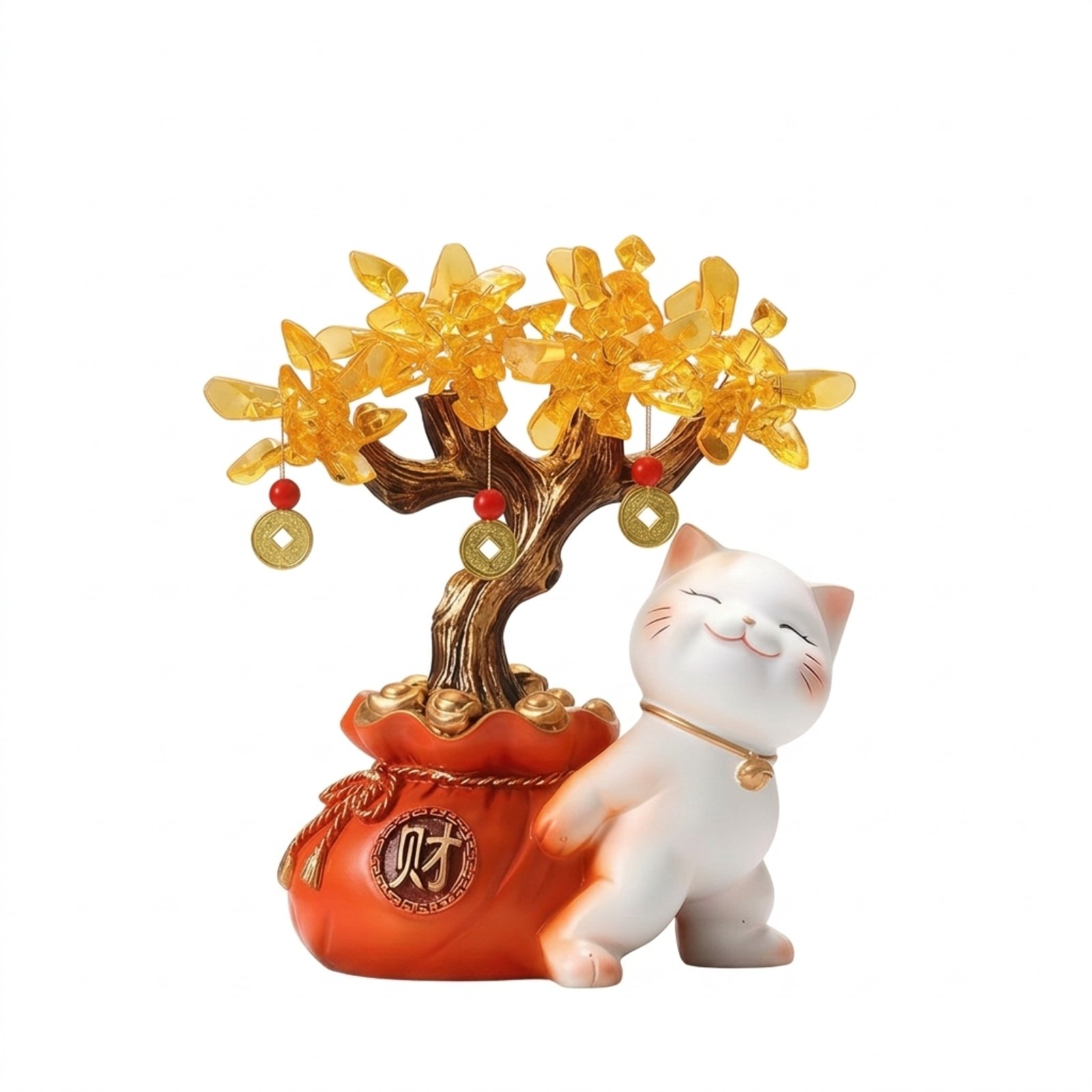 Auspicious Cat Prosperity Tree Ornament