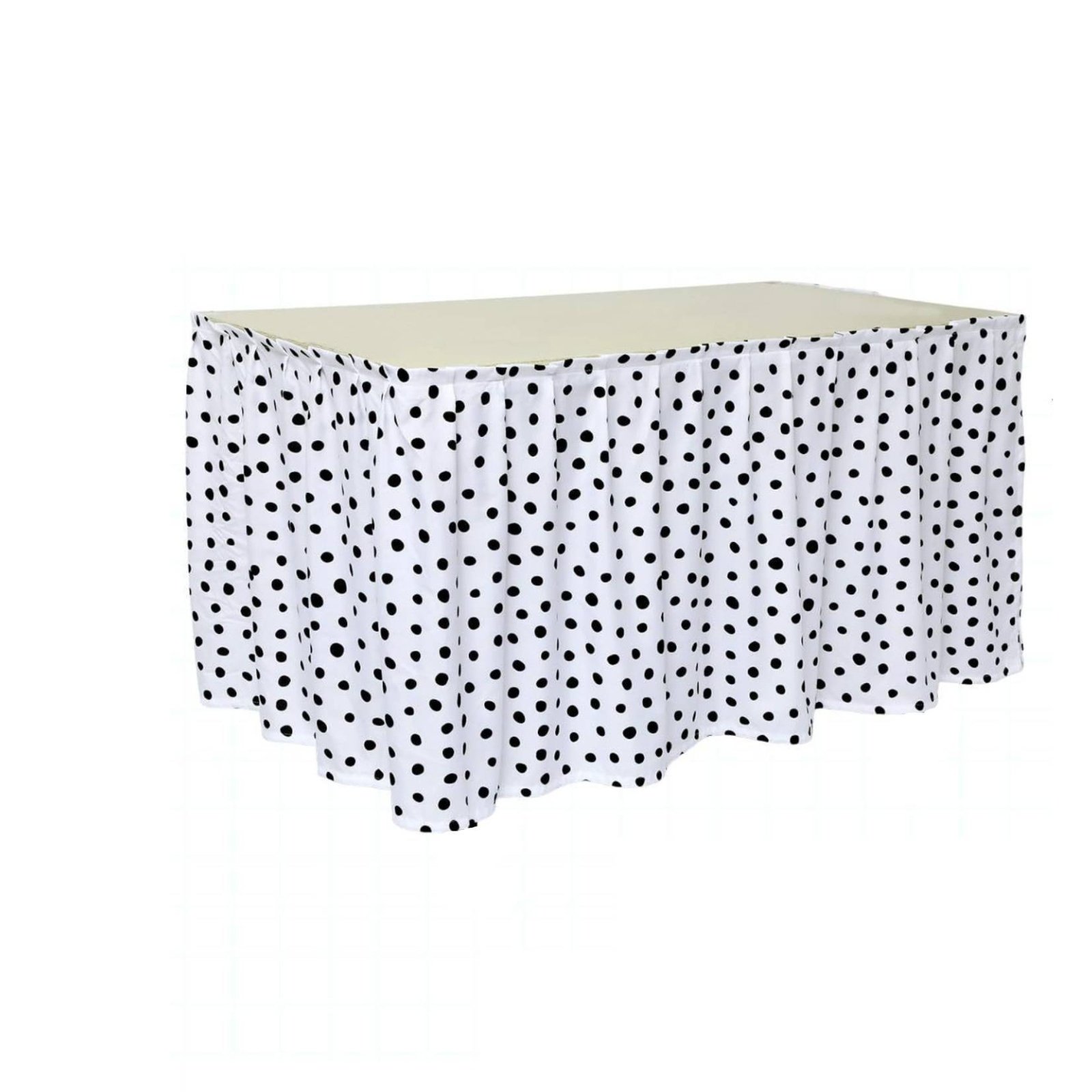 Table Skirt with Strip Classic Polka Circle