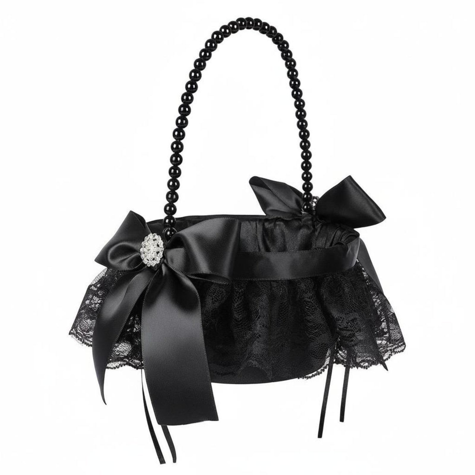 Black Flower Girl Basket