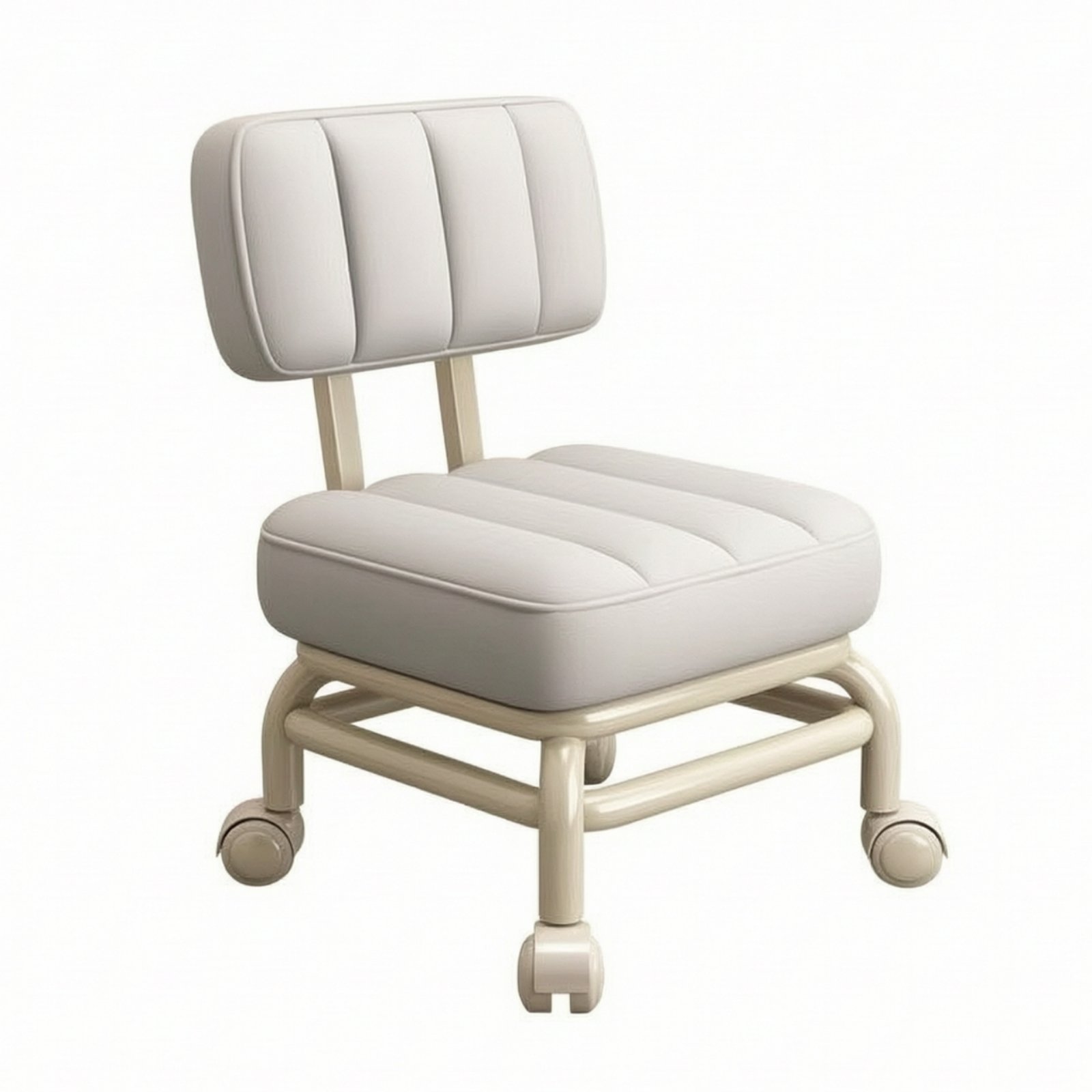 Leather Stool with Backrest