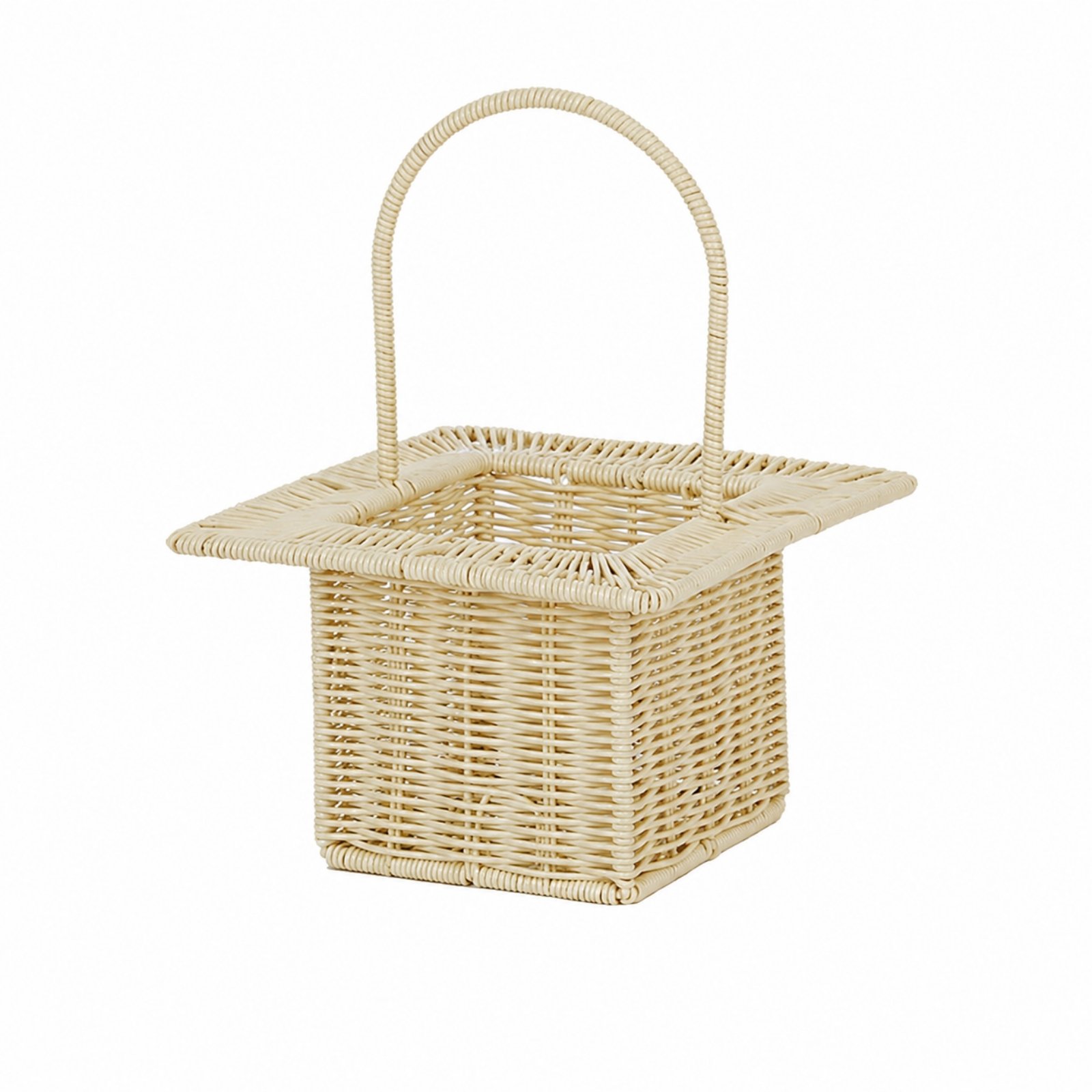 Hand-Woven Basket with Carrying Handle Lightweight Open-Top